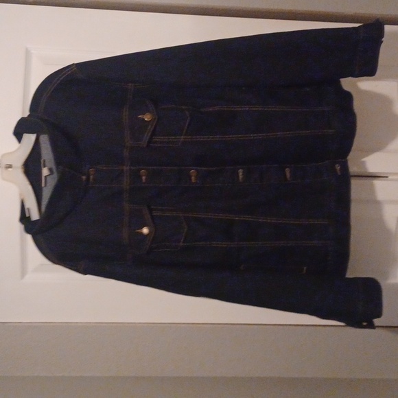 Woman Within Jackets & Blazers - NAVY BLUE BLUE JEAN JACKET NEW, PLUS SIZE 28W BY WOMAN WITHIN